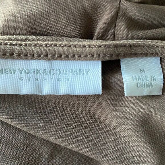 New York & Company Y2K Brown Short Sleeve Ruched Top SZ M - Picture 6 of 10